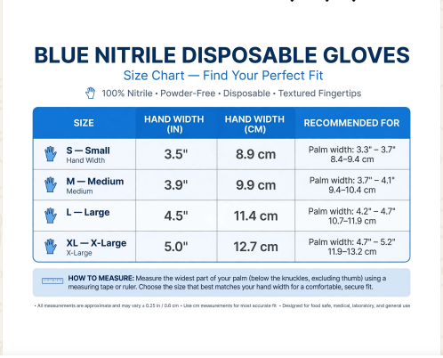 Nitrile Gloves Disposable 100pcs - Powder Free Blue - FDA Approved